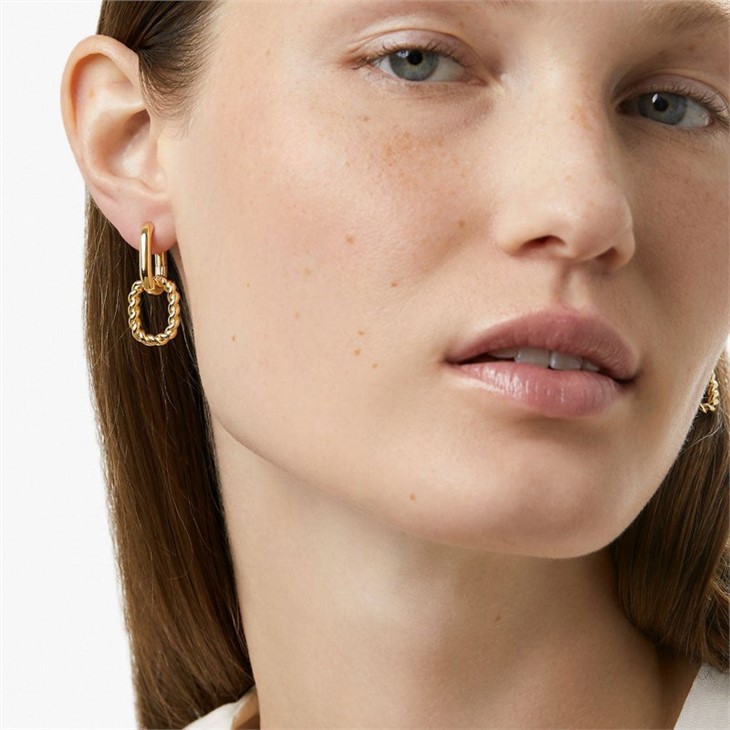 chain link hoop earrings