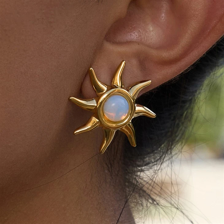 Månesten Sol ørering