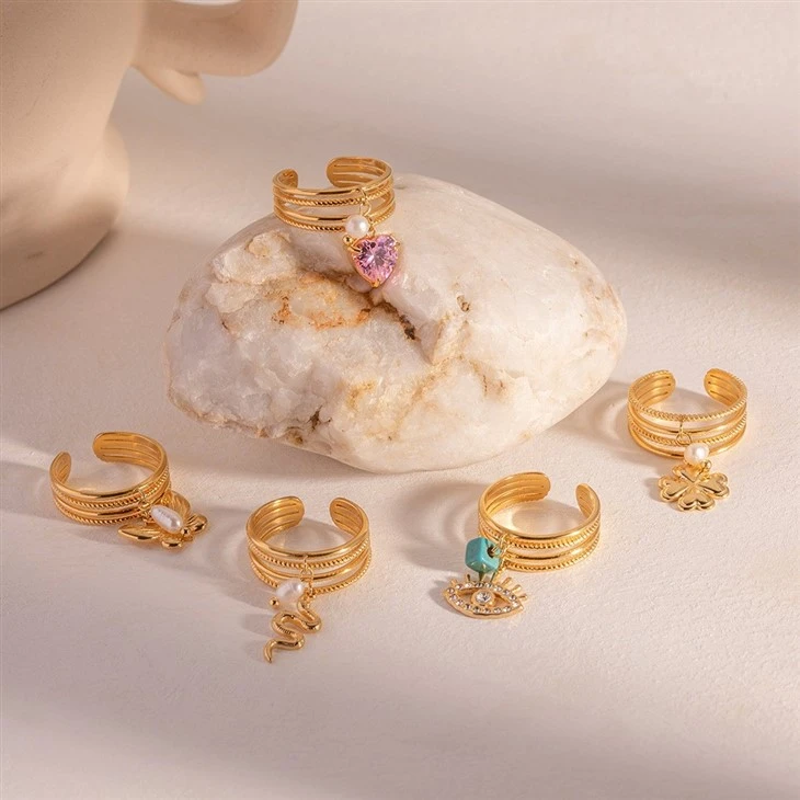 Open Ring With Dangle Charm
