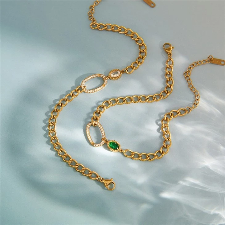 Oval Accent CZ Link Bracelet best