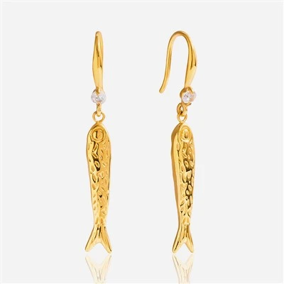 Hammered Fish Drop ørering