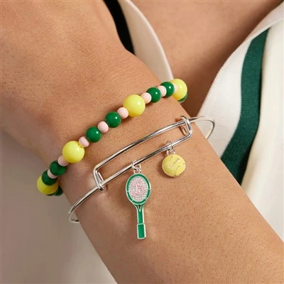 Tennisketcher charme armbånd