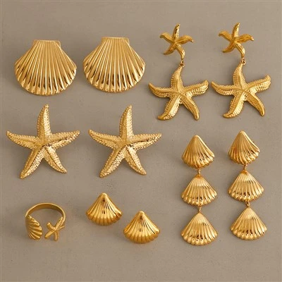 Teksturerede Starfish Studs