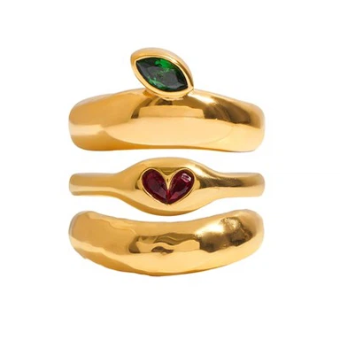 Zirkon kuppel ring sæt