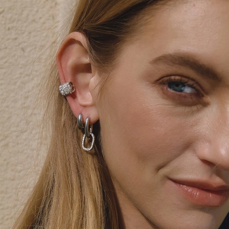 Stainless Steel Double Link Earrings factory