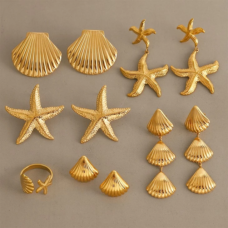 Teksturerede Starfish Studs